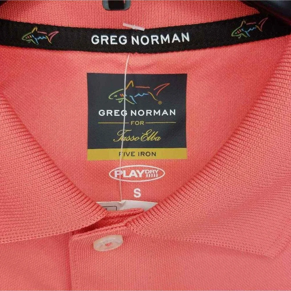Greg Norman Polo Shirt Mens Small Deepsea Coral New PlayDry Golf 42200DPCRL